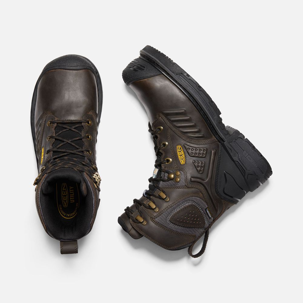 Botas de Trabajo Keen Mexico Negros Marrom - Hombre Csa Philadelphia 8\" Internal Met Waterproof (Car